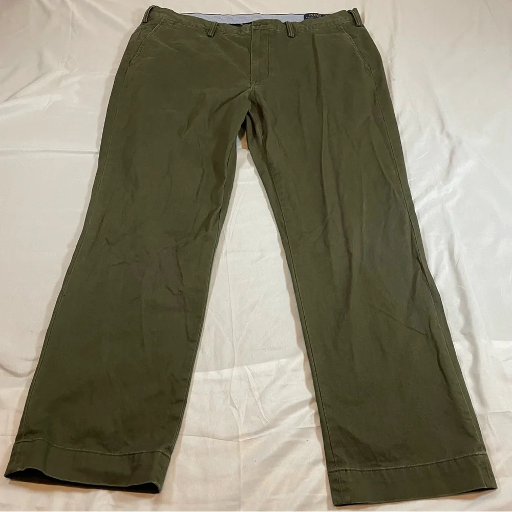 Polo Ralph‎ Lauren Mens Stretch Straight Fit Chino Pants Olive Green 38x30